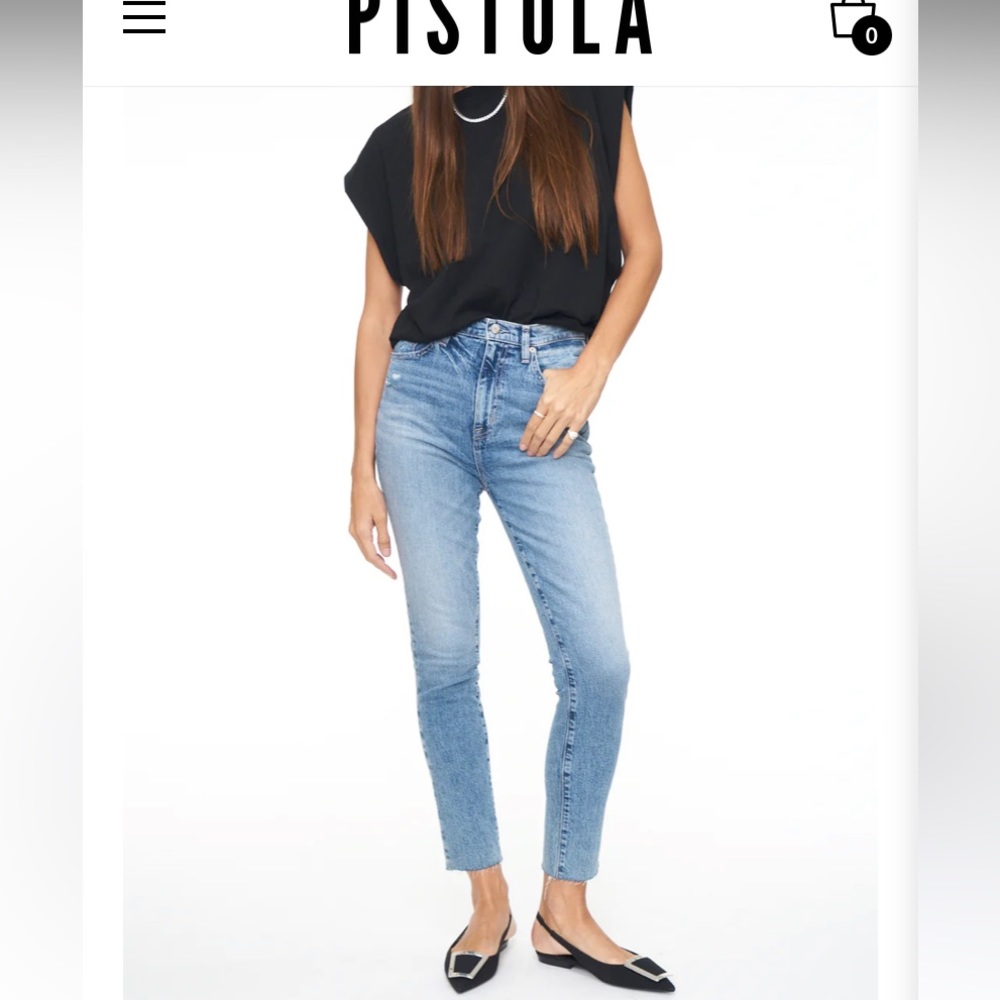 NWOT Pistola Denim high rise straight leg.